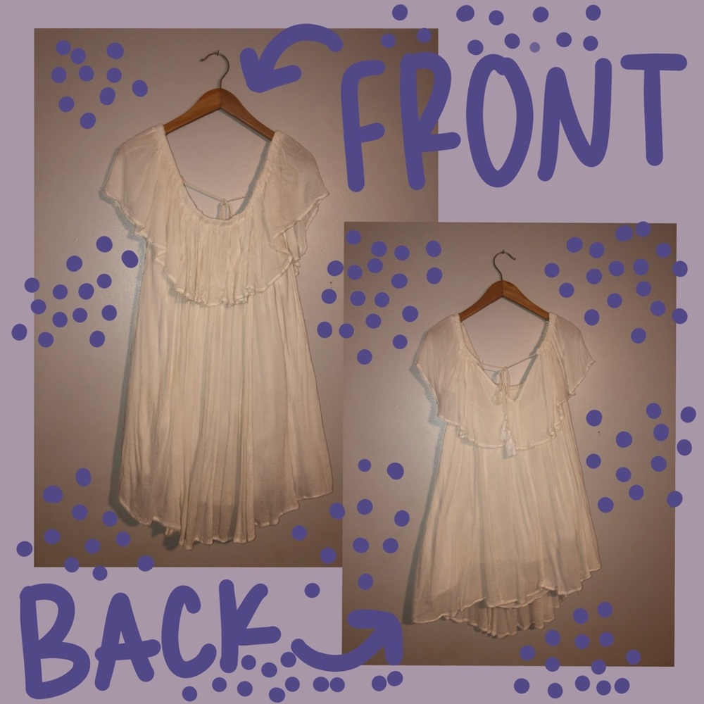 MOLLY GREEN OFF THE SHOULDER/ STRAPLESS LINEN WHITE DRESS